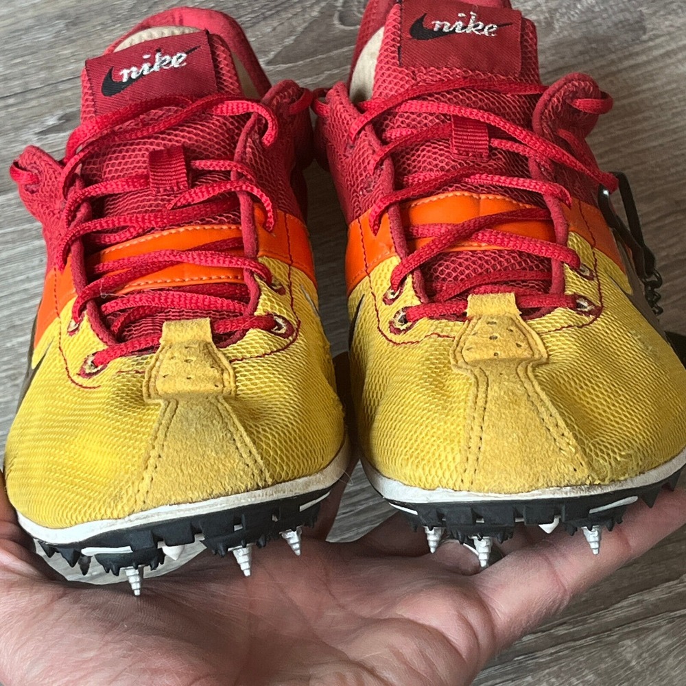 Nike Bowerman KRM Track & Field Spikes NikeID Red Yellow Mens 9 UK 8 EU 42.5 - Picture 7 of 10